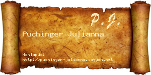 Puchinger Julianna névjegykártya